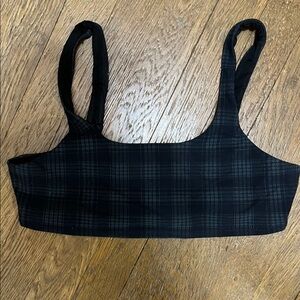 ALO Yoga Black Checkered Sports Bra